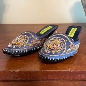 Penny loves Kenny beaded slip-on shoes with kitten heel